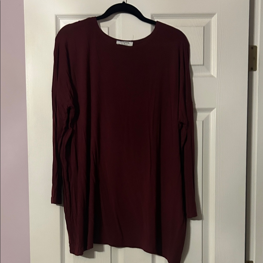 Zenana Outfitters Deep Red Long Sleeve Top